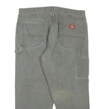 DICKIES Mens Regular Fit Straight Leg Denim Grey Cotton Blend W38 L23 Workwear