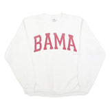 TEE JAYS Womens White BAMA Crew Neck L Cotton Blend Sweatshirt Casual