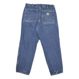 CARHARTT Mens Regular Fit Blue Denim Jeans W34 L29 Classic Cotton Zip Closure