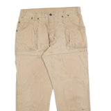 DICKIES Mens Cotton Blend Beige Regular Straight Trousers W34 L28 Workwear