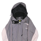 JACK WOLFSKIN Womens Grey & Pink Outdoor Jacket S Polyester Blend Zip Hooded
