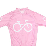 Womens Pink Cycling T-Shirt 2XL Short Sleeve Zip Neck Stretch Fitness