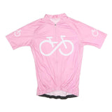 Womens Pink Cycling T-Shirt 2XL Short Sleeve Zip Neck Stretch Fitness