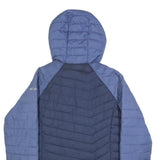 COLUMBIA Womens Blue & Navy Hooded Zip Jacket S Polyester Outdoor Casual Warm