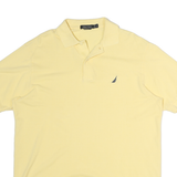 NAUTICA Mens Yellow Short Sleeve Plain M Classic Cotton Polo Shirt