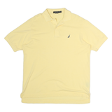 NAUTICA Mens Yellow Short Sleeve Plain M Classic Cotton Polo Shirt