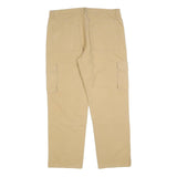 ATLAS FOR MEN Mens Cotton Blend Beige Regular Fit Cargo Trousers W38 L30 Casual