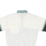CLASSICS Mens White & Green Colourblock Short Sleeve Polo Shirt M Casual Sport