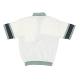 CLASSICS Mens White & Green Colourblock Short Sleeve Polo Shirt M Casual Sport