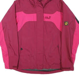 JACK WOLFSKIN Womens Burgundy & Pink Outdoor Jacket S Polyester Blend Waterproof