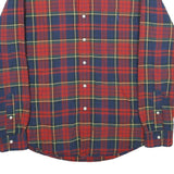 RALPH LAUREN Mens Red & Navy Check Shirt L Button-Down Collar Cotton Casual