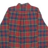RALPH LAUREN Mens Red & Navy Check Shirt L Button-Down Collar Cotton Casual