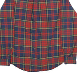 RALPH LAUREN Mens Red & Navy Check Shirt L Button-Down Collar Cotton Casual