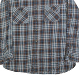 OUTDOOR LIFE Mens Blue & Brown Check Shirt L Cotton Blend Long Sleeve Button