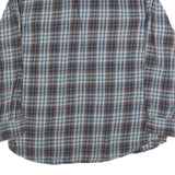 OUTDOOR LIFE Mens Blue & Brown Check Shirt L Cotton Blend Long Sleeve Button
