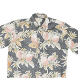 COOKE STREET Mens Grey Pineapple Print Cotton Shirt M Casual Summer Beachwear