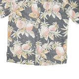 COOKE STREET Mens Grey Pineapple Print Cotton Shirt M Casual Summer Beachwear