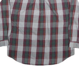 TOMMY HILFIGER Mens Grey & Maroon Check Shirt L Button Down Casual Cotton