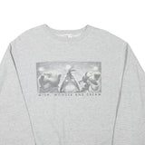 DISNEY Mens Grey Winnie The Pooh Crew Neck M Wish Wonder Dream Sweatshirt