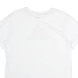 ADIDAS Womens White Crew Neck Graphic T-Shirt M Short Sleeve Cotton Casual