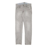 GUESS Mens Slim Beige Cotton Blend Jeans W33 L32 Zip Casual Streetwear