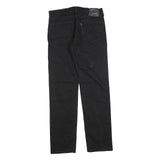 LEVI'S 505 Mens Jeans Black Regular Straight Denim W32 L34 Classic Cotton Blend