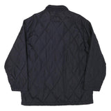 GARRY Womens Navy Blue Quilted Jacket XL Polyester Blend Button Closure Classic