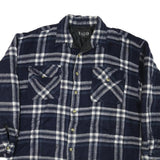 YAGO Mens Blue & White Check Shirt XL Cotton Blend Button Long Sleeve