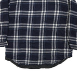 YAGO Mens Blue & White Check Shirt XL Cotton Blend Button Long Sleeve