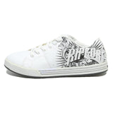 RIP CURL Mens Leather Lace-Up Trainers White UK 8 Stylish Casual Footwear