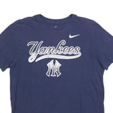 NIKE Mens Blue Yankees Graphic T-Shirt L Short Sleeve Crew Neck Sportswear
