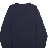 TOMMY HILFIGER Mens Navy Plain Wool Jumper Crew Neck Basic Knit XL Classic
