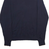 TOMMY HILFIGER Mens Navy Plain Wool Jumper Crew Neck Basic Knit XL Classic