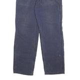 CARHARTT Mens Cotton Blend Blue Regular Straight Trousers W32 L32 Workwear Zip