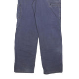 CARHARTT Mens Cotton Blend Blue Regular Straight Trousers W32 L32 Workwear Zip