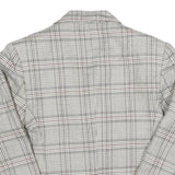 Womens Grey & White Check Button Jacket UK 8 Cotton Blend Classic Tailored