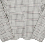 Womens Grey & White Check Button Jacket UK 8 Cotton Blend Classic Tailored