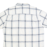 TOMMY HILFIGER Mens White & Grey Checked Cotton Blend Shirt XL Casual Summer