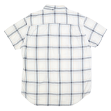 TOMMY HILFIGER Mens White & Grey Checked Cotton Blend Shirt XL Casual Summer