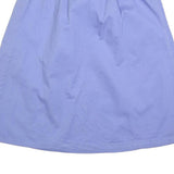 LL BEAN Womens Blue Casual Mini Cotton Blend Plain Skirt S Button Pocket Style