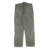 DICKIES Mens Cotton Blend Grey Relaxed Straight Trousers W33 L32 Workwear Pants