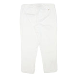TOMMY HILFIGER Womens Cotton Blend White Slim Trousers Zip Closure W32 L26