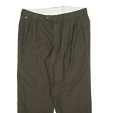 LINEA BERNARDO Mens Wool Blend Brown Regular Fit Straight Leg Trousers W34 L28