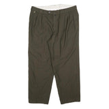 LINEA BERNARDO Mens Wool Blend Brown Regular Fit Straight Leg Trousers W34 L28