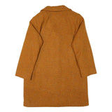 Womens Orange Wool Blend Classic Jacket M Tweed Button Closure Pockets