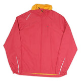 SPORTS PERFORMANCE Womens Red & Yellow Outdoor Jacket UK 14 Polyester Blend Zip