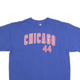 MLB Mens Blue Chicago 44 Graphic T-Shirt 2XL Short Sleeve Crew Neck Cotton Blend