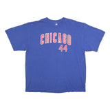 MLB Mens Blue Chicago 44 Graphic T-Shirt 2XL Short Sleeve Crew Neck Cotton Blend