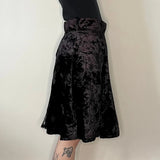 Unbranded Midi Skirt - 30W UK 10 Black Velvet