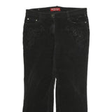 BLUE FASHION Womens Black Cotton Blend Regular Fit Bootcut Trousers W30 L25
